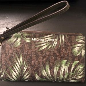 Michael Kors Palm Leaf Wristlet